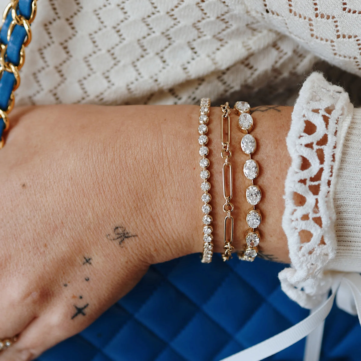 Classic Oval Diamond Tennis Bracelet (Lab Diamond)-Mama Bijoux