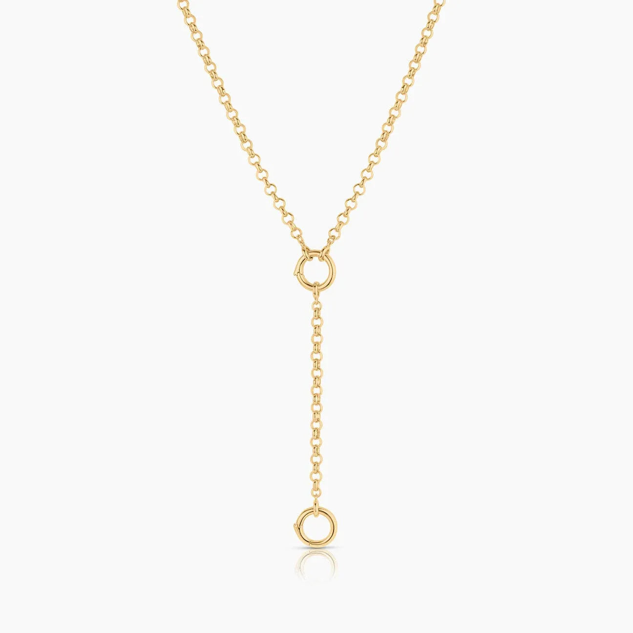 Vienna Rolo Charm Lariat Necklace-Mama Bijoux