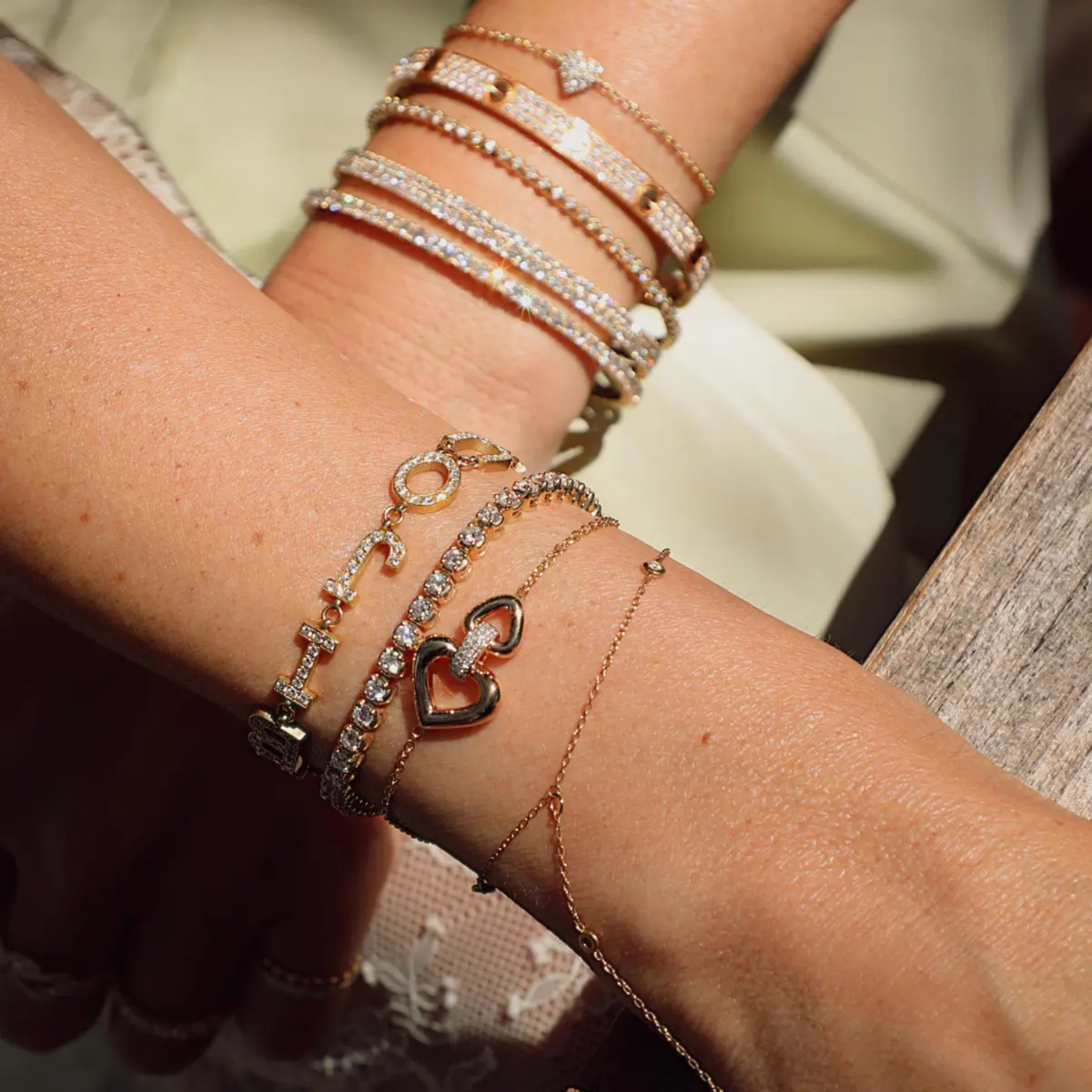 Best selling fine jewelry 14k gold natural diamonds dainty diamond bracelet stacking bracelet tennis bracelet layered bracelet stack meaningful jewelry gift anniversary jewelry everyday fine jewelry Mama Bijoux Costa Mesa