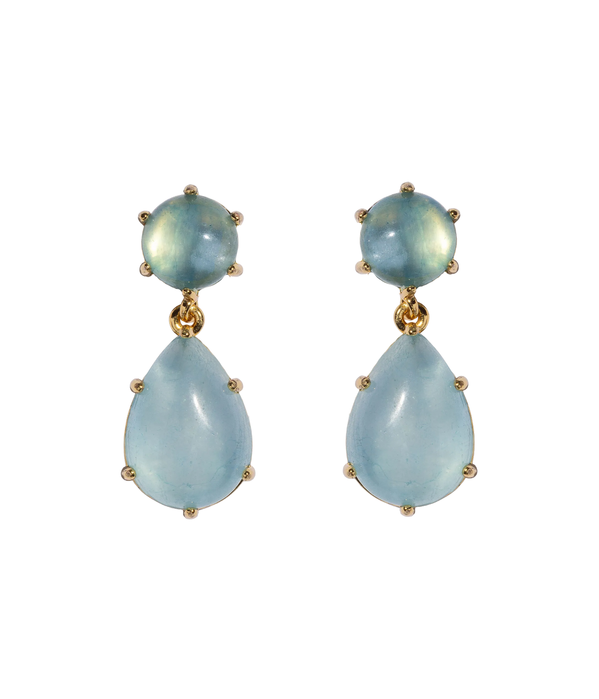 Elia Drop Earrings in Aquamarine-Earrings-Mama Bijoux