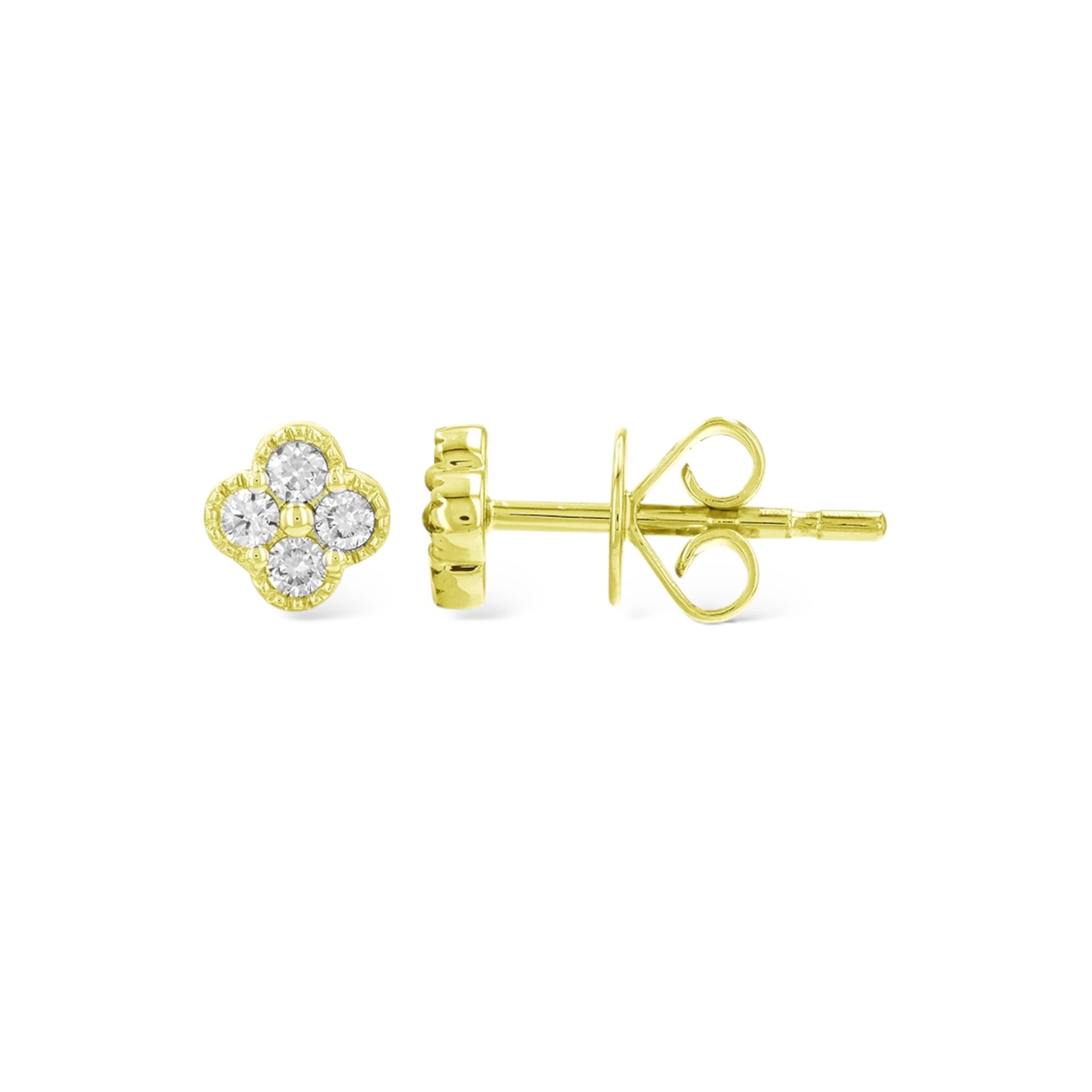 mini diamond four leaf clover studs mama bijoux fine jewelry vancleef style