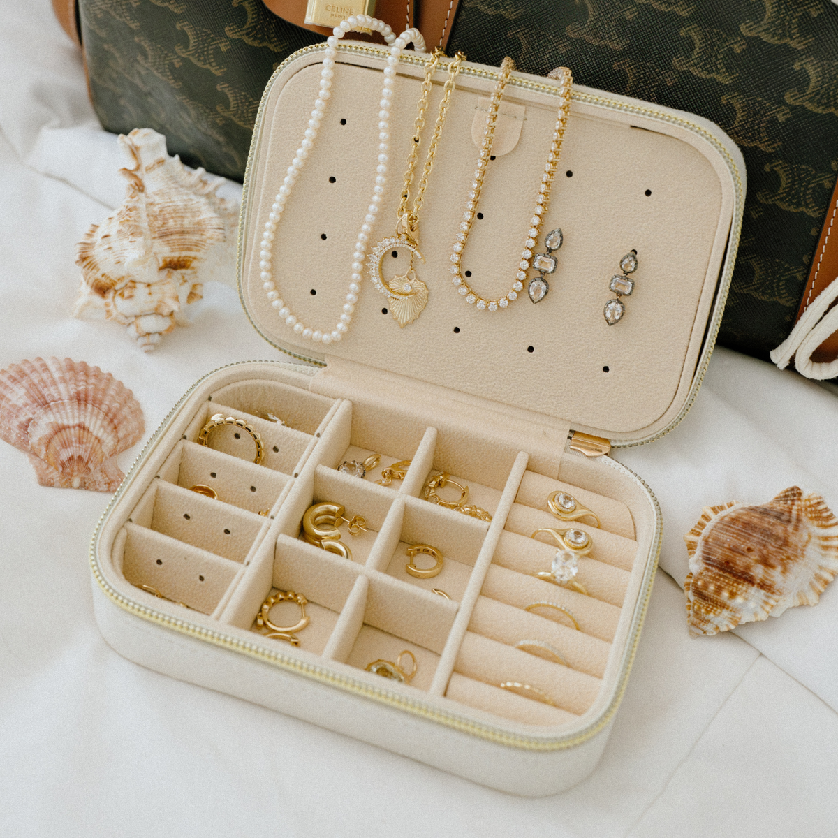 Jewelry storage travel jewelry case organizer fine jewelry storage gold jewelry travel case meaningful jewelry gift everyday fine jewelry Mama Bijoux Costa Mesa