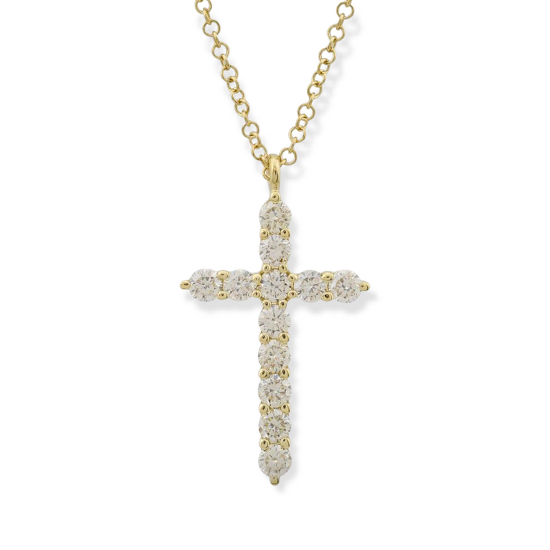 Medium Diamond Cross Necklace