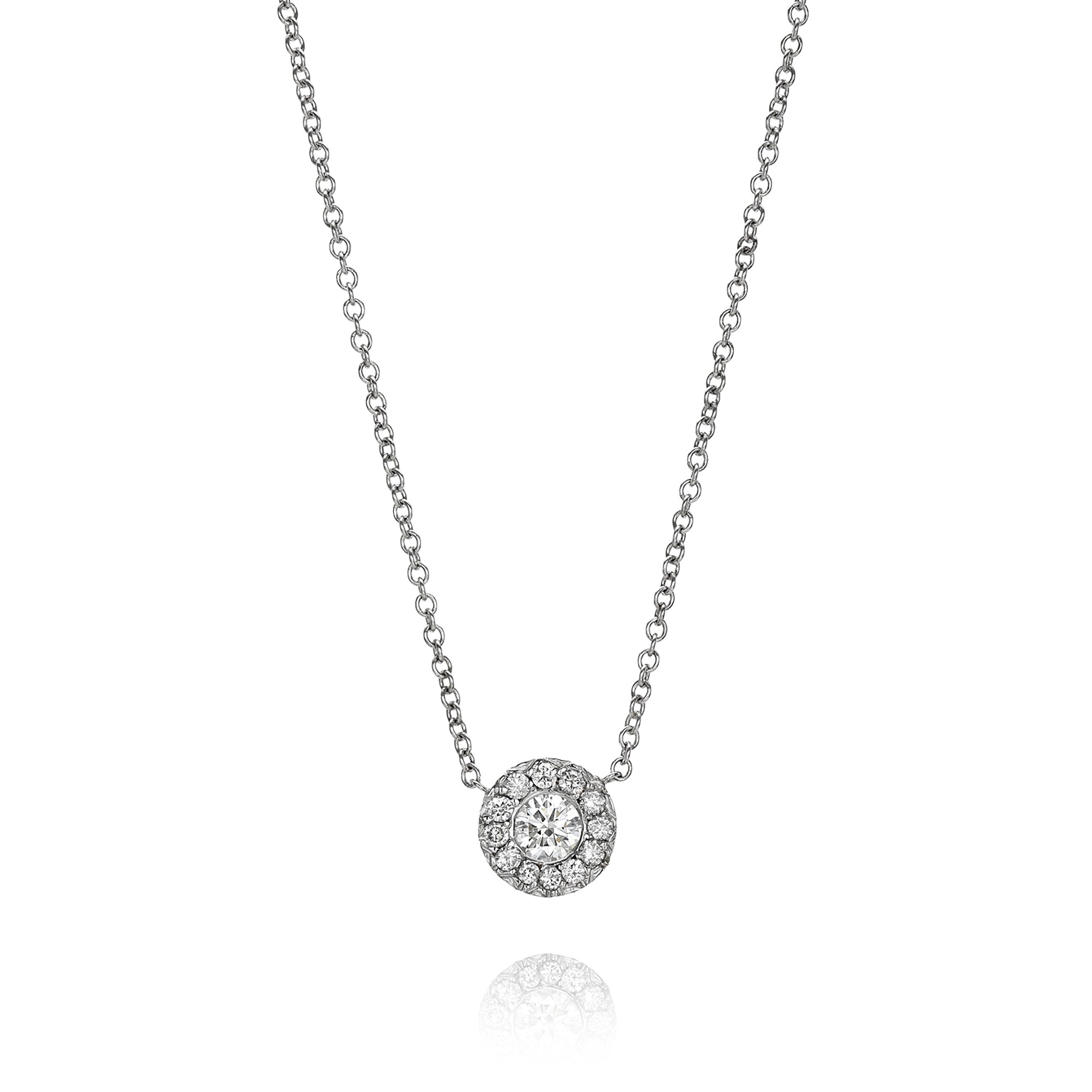 1 Carat Illusion Diamond Pendant Necklace (.35 ct)-Necklaces-Mama Bijoux-[14kgold]-[diamonds]-[heirloom_quality]-MamaBijoux