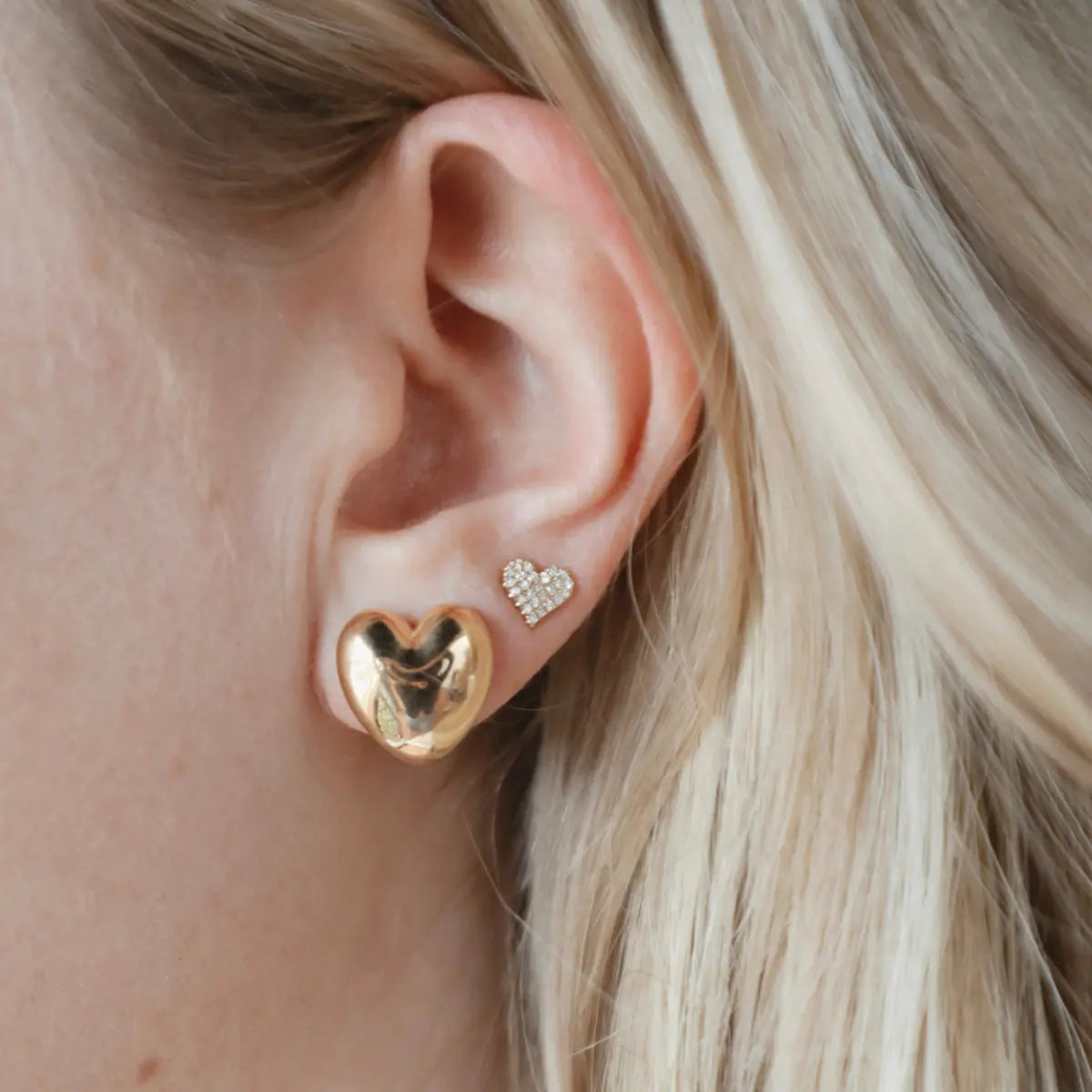 Mini Puffy Heart Earrings