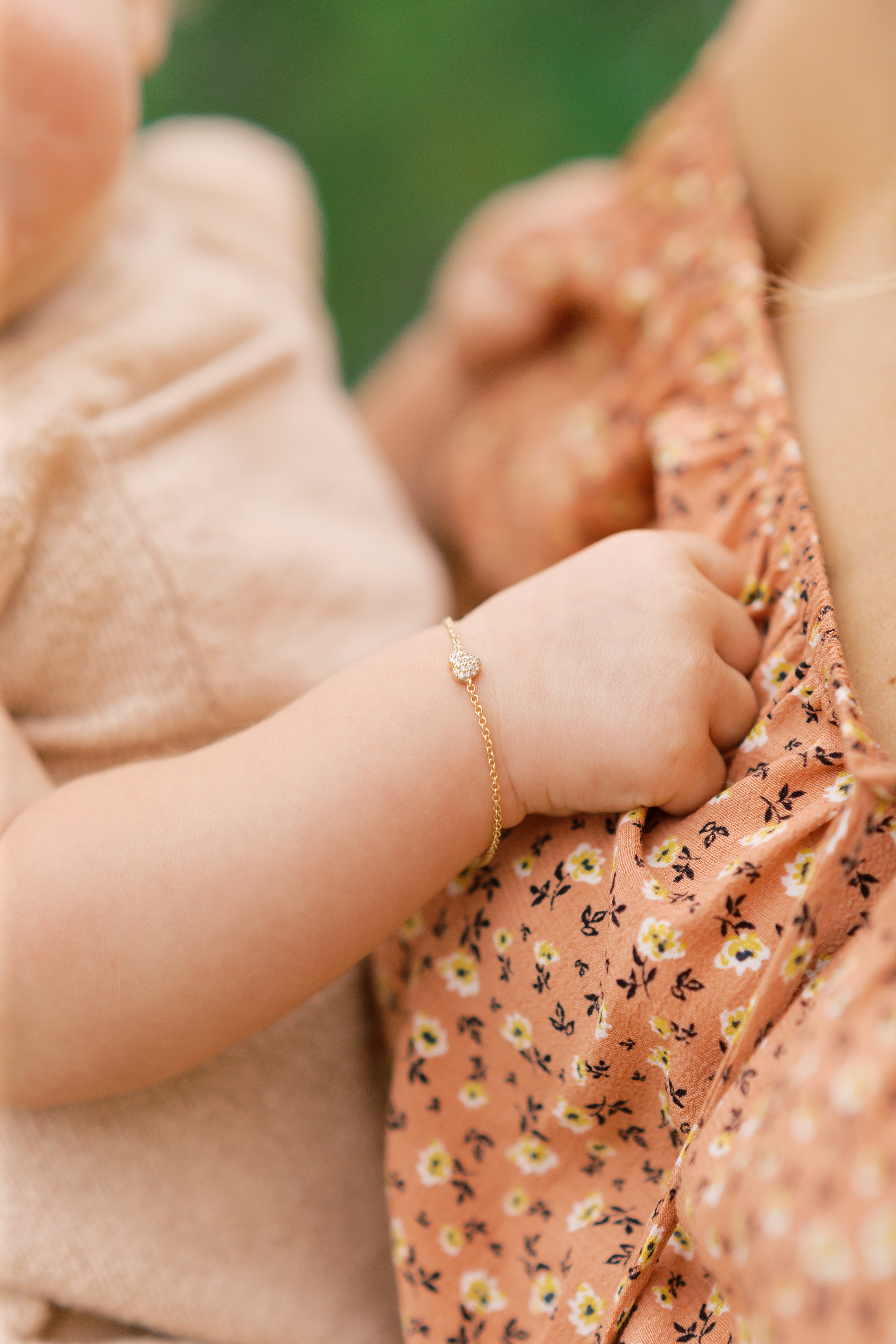 14k Gold Diamond Heart Bracelet (Baby/Child Size)-Bracelets-Mama Bijoux-[14kgold]-[diamonds]-[heirloom_quality]-MamaBijoux