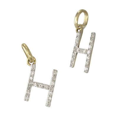 14k Gold & Diamond Initial Charms-Earrings-Mama Bijoux-[14kgold]-[diamonds]-[heirloom_quality]-MamaBijoux