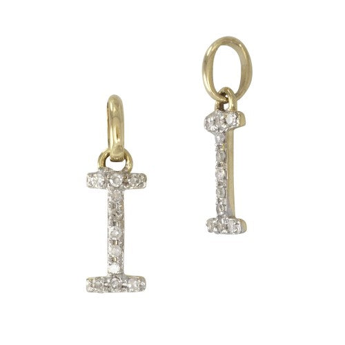 14k Gold & Diamond Initial Charms-Earrings-Mama Bijoux-[14kgold]-[diamonds]-[heirloom_quality]-MamaBijoux