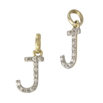 14k Gold & Diamond Initial Charms-Earrings-Mama Bijoux-[14kgold]-[diamonds]-[heirloom_quality]-MamaBijoux