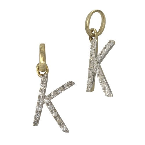 14k Gold & Diamond Initial Charms-Earrings-Mama Bijoux-[14kgold]-[diamonds]-[heirloom_quality]-MamaBijoux