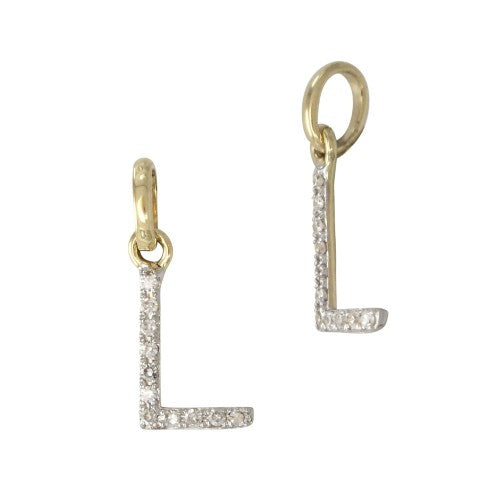 14k Gold & Diamond Initial Charms-Earrings-Mama Bijoux-[14kgold]-[diamonds]-[heirloom_quality]-MamaBijoux