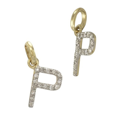 14k Gold & Diamond Initial Charms-Earrings-Mama Bijoux-[14kgold]-[diamonds]-[heirloom_quality]-MamaBijoux