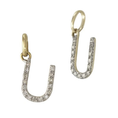 14k Gold & Diamond Initial Charms-Earrings-Mama Bijoux-[14kgold]-[diamonds]-[heirloom_quality]-MamaBijoux