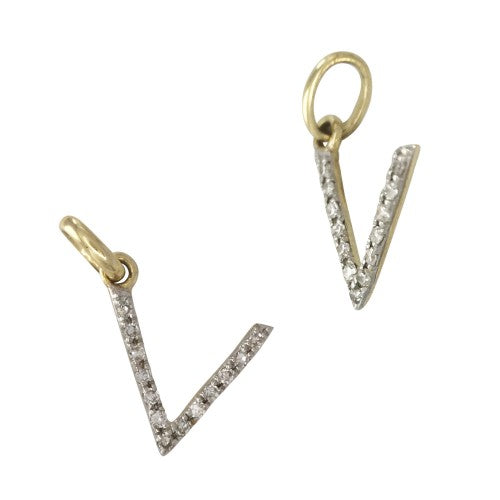 14k Gold & Diamond Initial Charms-Earrings-Mama Bijoux-[14kgold]-[diamonds]-[heirloom_quality]-MamaBijoux