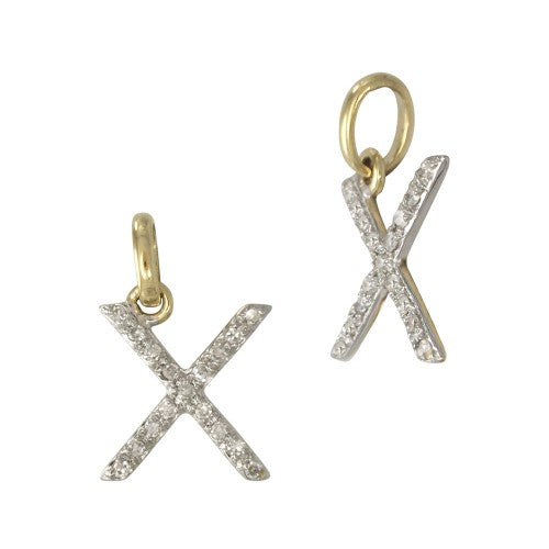 14k Gold & Diamond Initial Charms-Earrings-Mama Bijoux-[14kgold]-[diamonds]-[heirloom_quality]-MamaBijoux