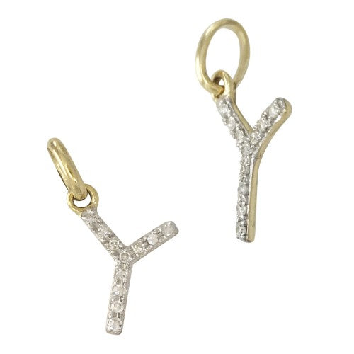 14k Gold & Diamond Initial Charms-Earrings-Mama Bijoux-[14kgold]-[diamonds]-[heirloom_quality]-MamaBijoux