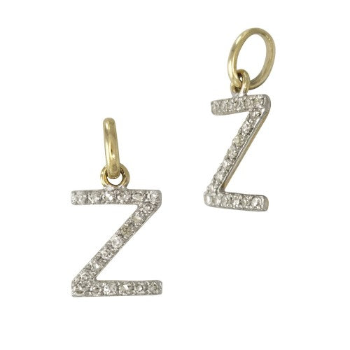 14k Gold & Diamond Initial Charms-Earrings-Mama Bijoux-[14kgold]-[diamonds]-[heirloom_quality]-MamaBijoux