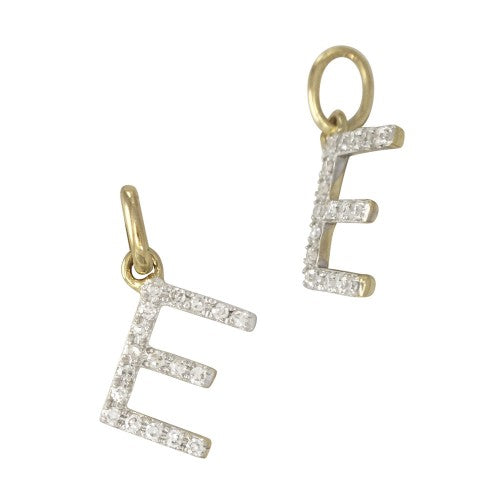 14k Gold & Diamond Initial Charms-Earrings-Mama Bijoux-[14kgold]-[diamonds]-[heirloom_quality]-MamaBijoux