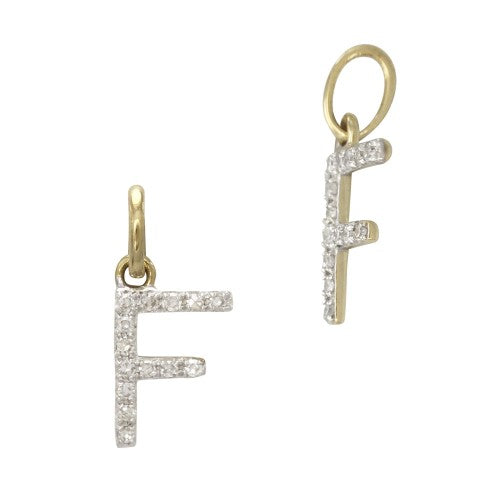 14k Gold & Diamond Initial Charms-Earrings-Mama Bijoux-[14kgold]-[diamonds]-[heirloom_quality]-MamaBijoux