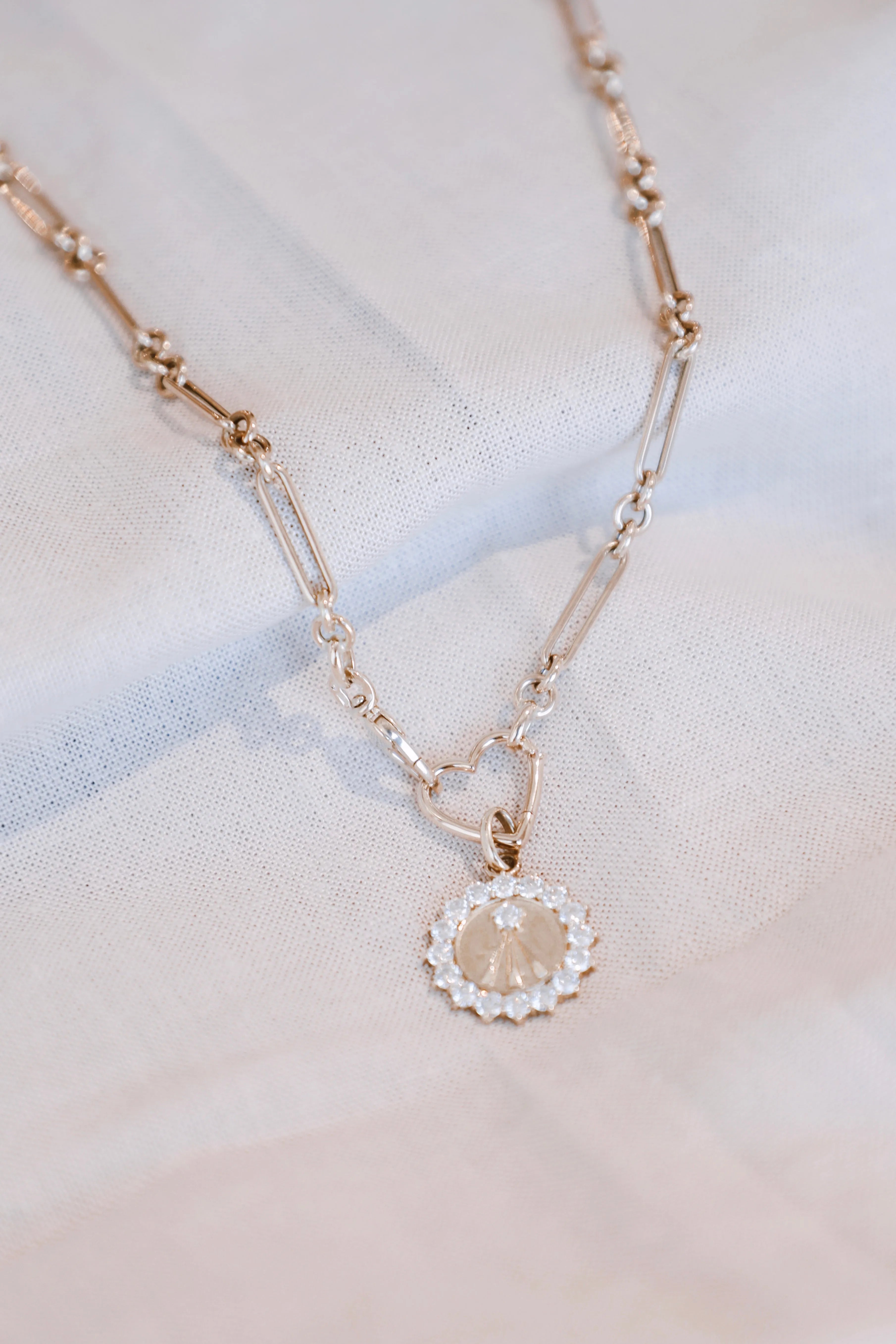14k Gold Heart Charm Enhancer-Charms & Pendants-Mama Bijoux-[14kgold]-[diamonds]-[heirloom_quality]-MamaBijoux