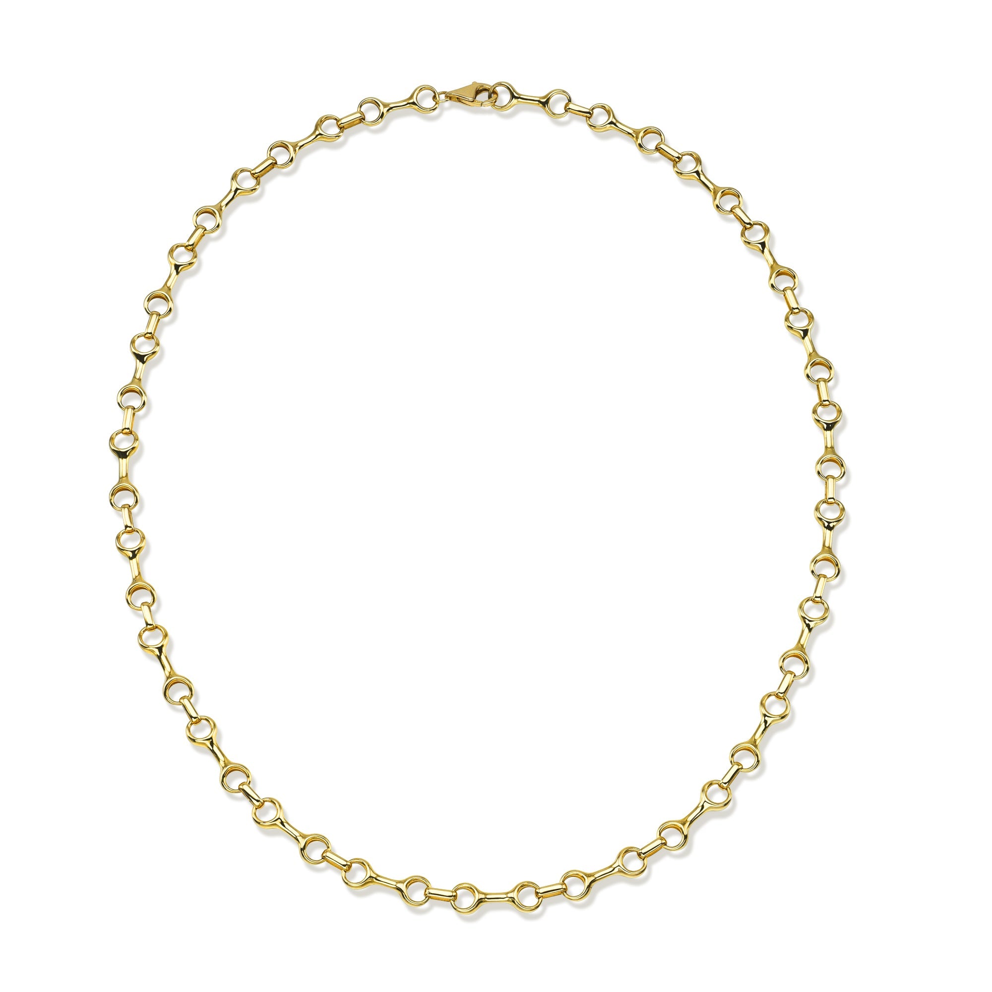 14k Gold Horsebit Link Chain Necklace-Necklaces-Mama Bijoux-[14kgold]-[diamonds]-[heirloom_quality]-MamaBijoux