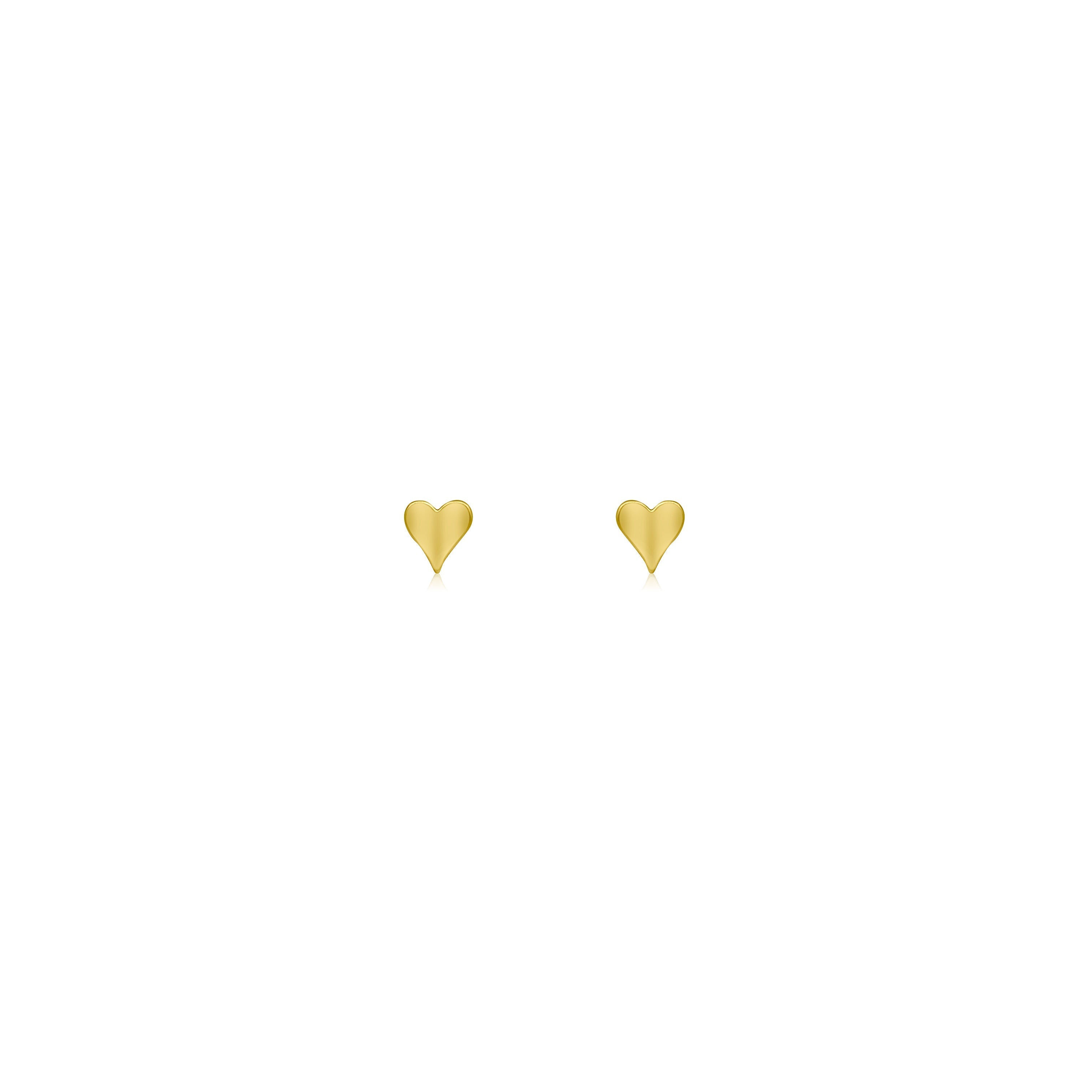 14k Gold Mini Bijoux Heart Studs-Earrings-Mama Bijoux-[14kgold]-[diamonds]-[heirloom_quality]-MamaBijoux