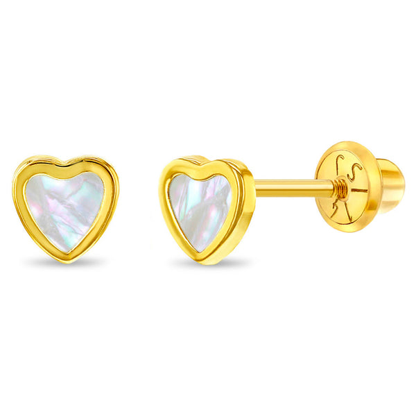 [LLOYD] 10K Gold☆Heart Pearl S Earrings Gold and Mother-of-pearl XXS heart Earrings | TOUS