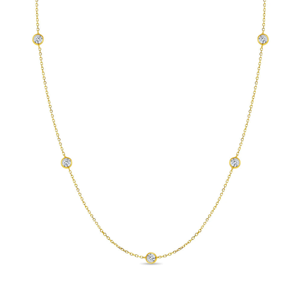 14k Gold Kids CZ Necklace