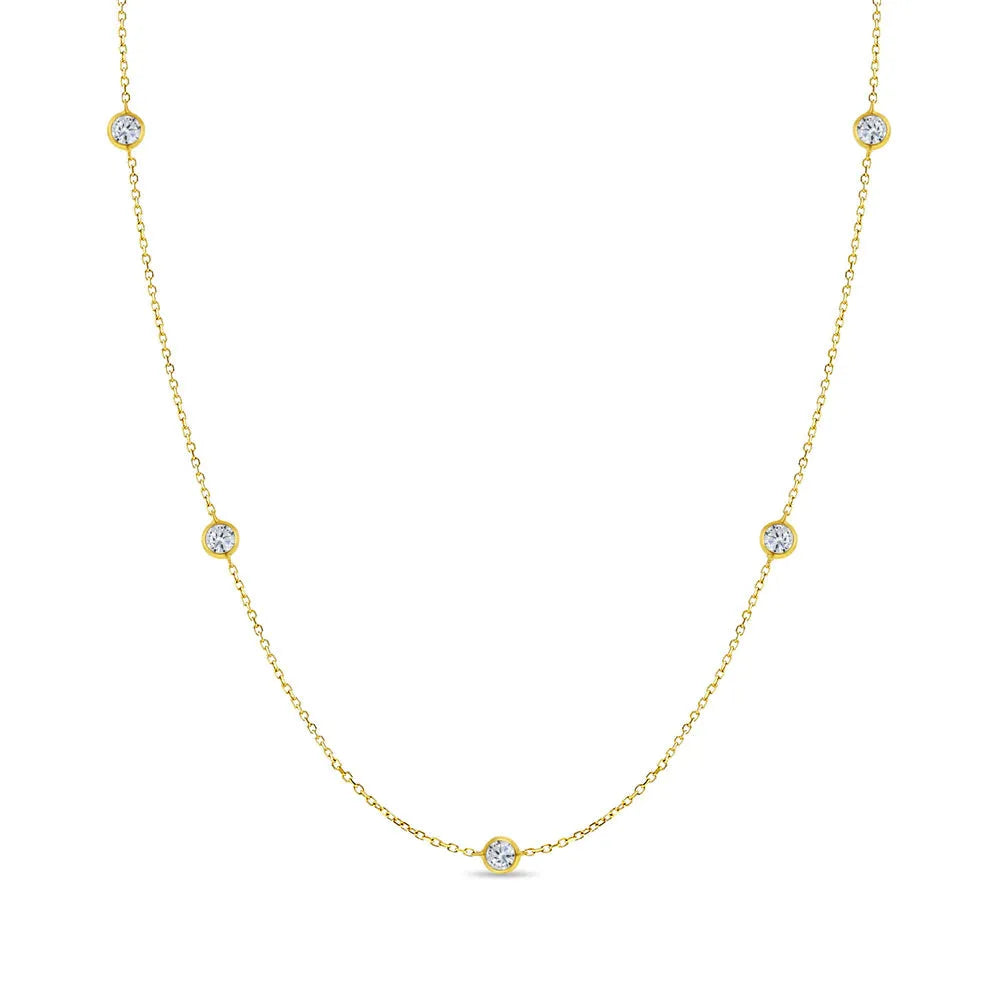 14k Gold Kids CZ Necklace-Necklaces-Mama Bijoux