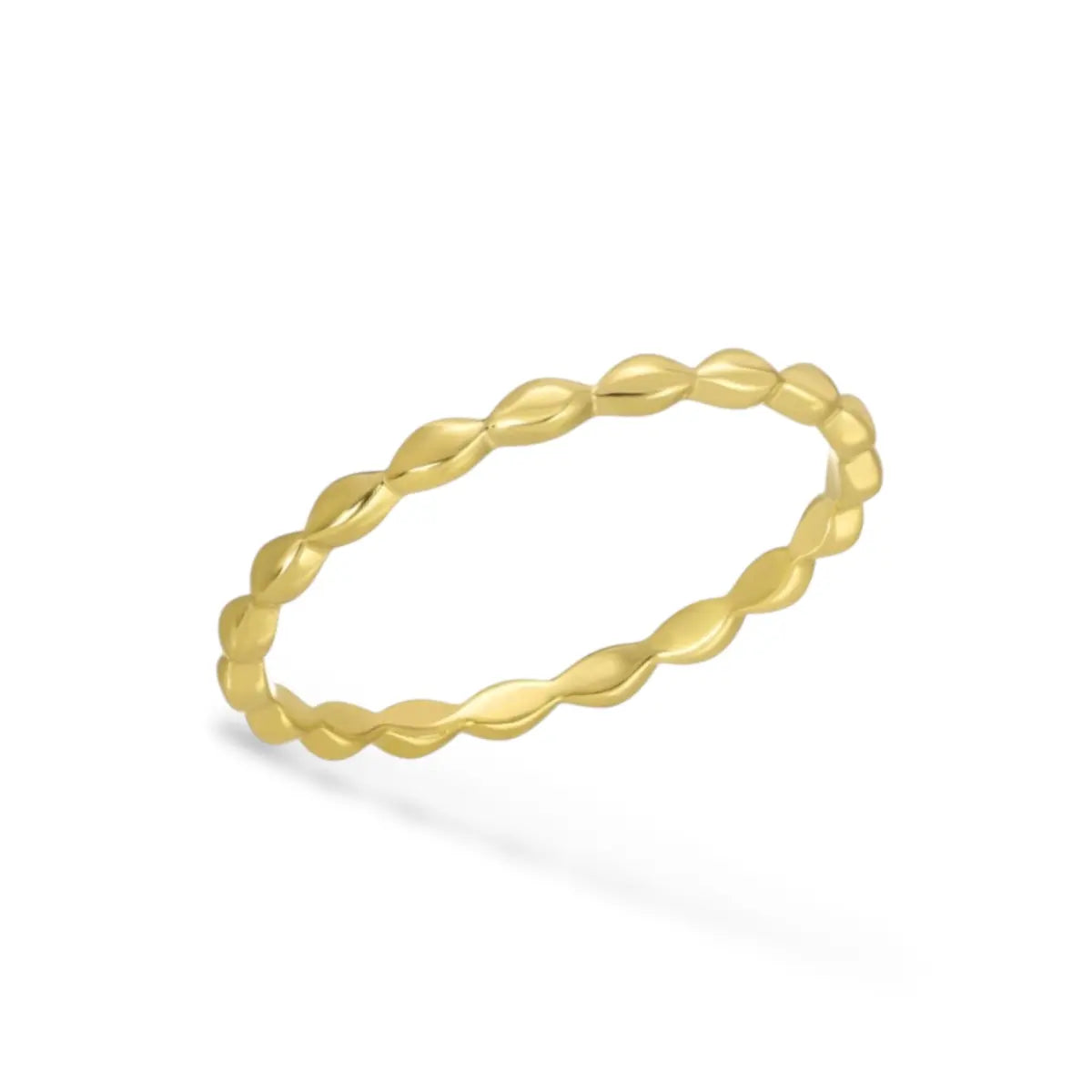 14k Solid Gold Oval Wave Pinky Ring Mama Bijoux Fine Jewelry 14k yellow gold 