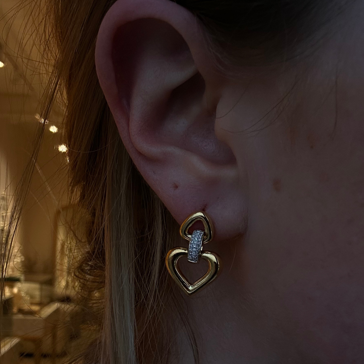 Puffy Heart Drop Studs