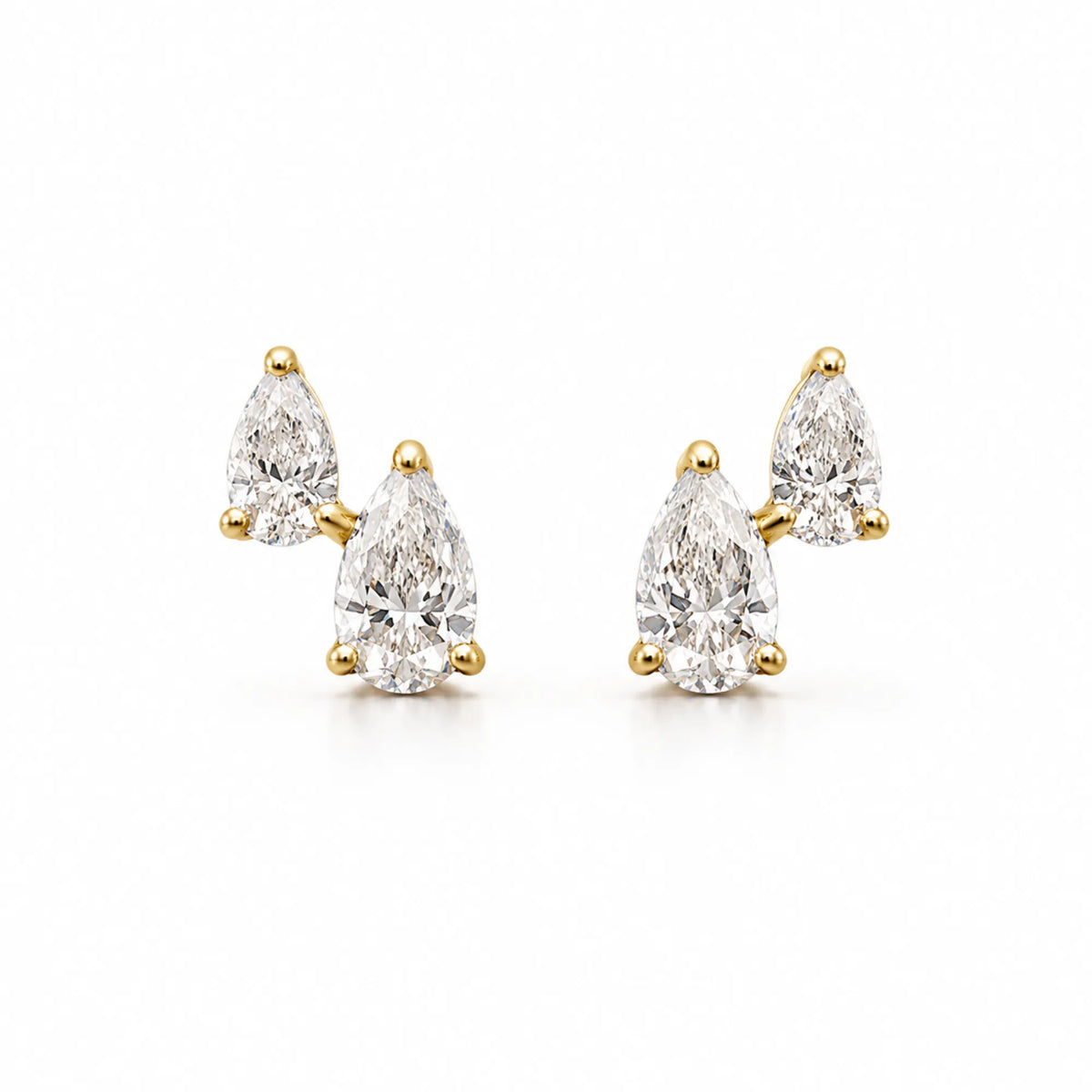 Pear Duo Lab Diamond Stud-Mama Bijoux