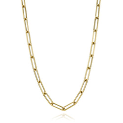 Medium Rounded 14k Gold Paperclip Necklace
