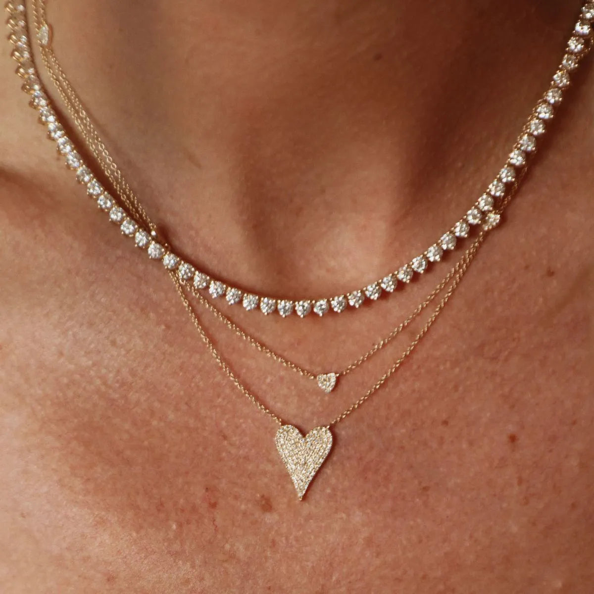 Pavé Heart Diamonds by the Yard Necklace