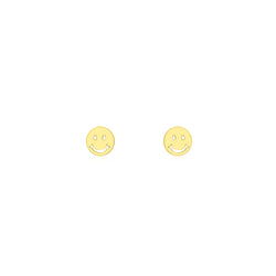 14k Gold Happy Face Studs