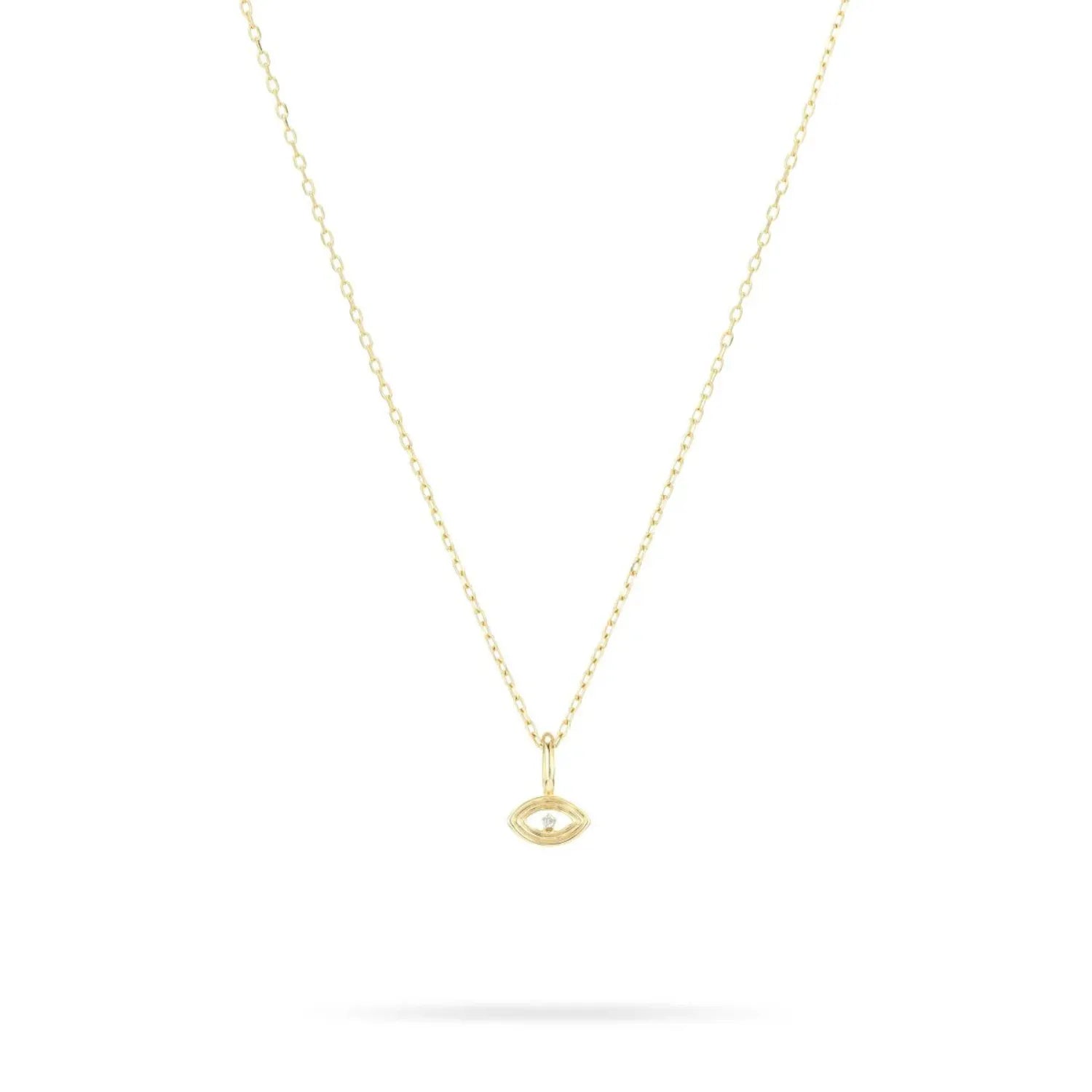 Adina Reyter Groovy Diamond Evil Eye Mini Charm with chain