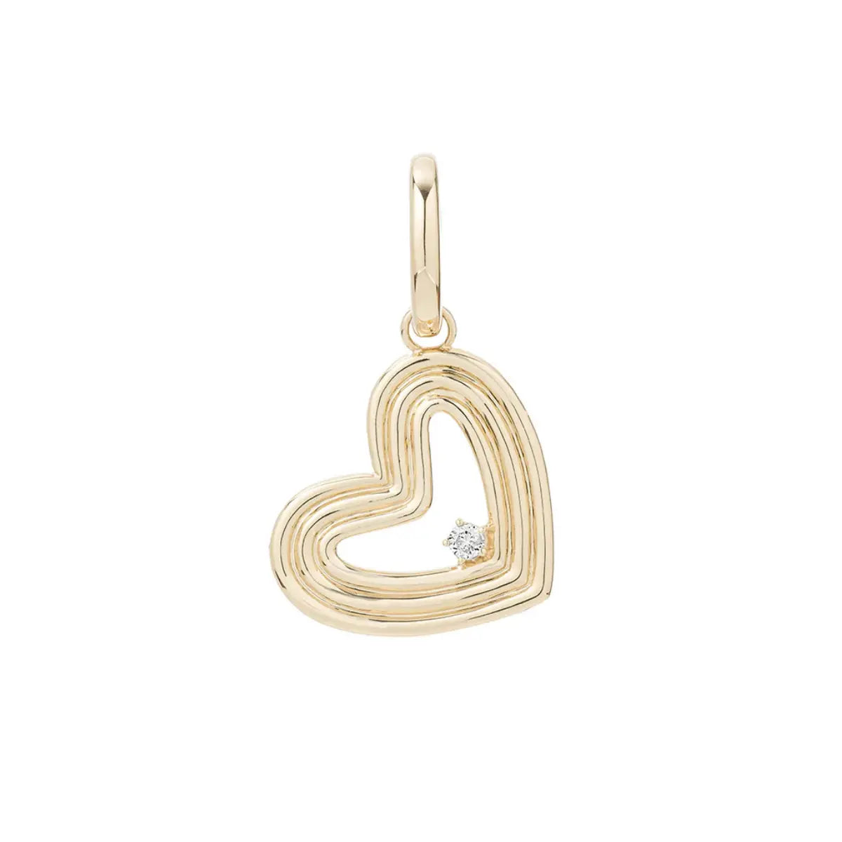 Adina Reyter Groovy Large Diamond Heart Charm Mama Bijoux Fine Jewelry 