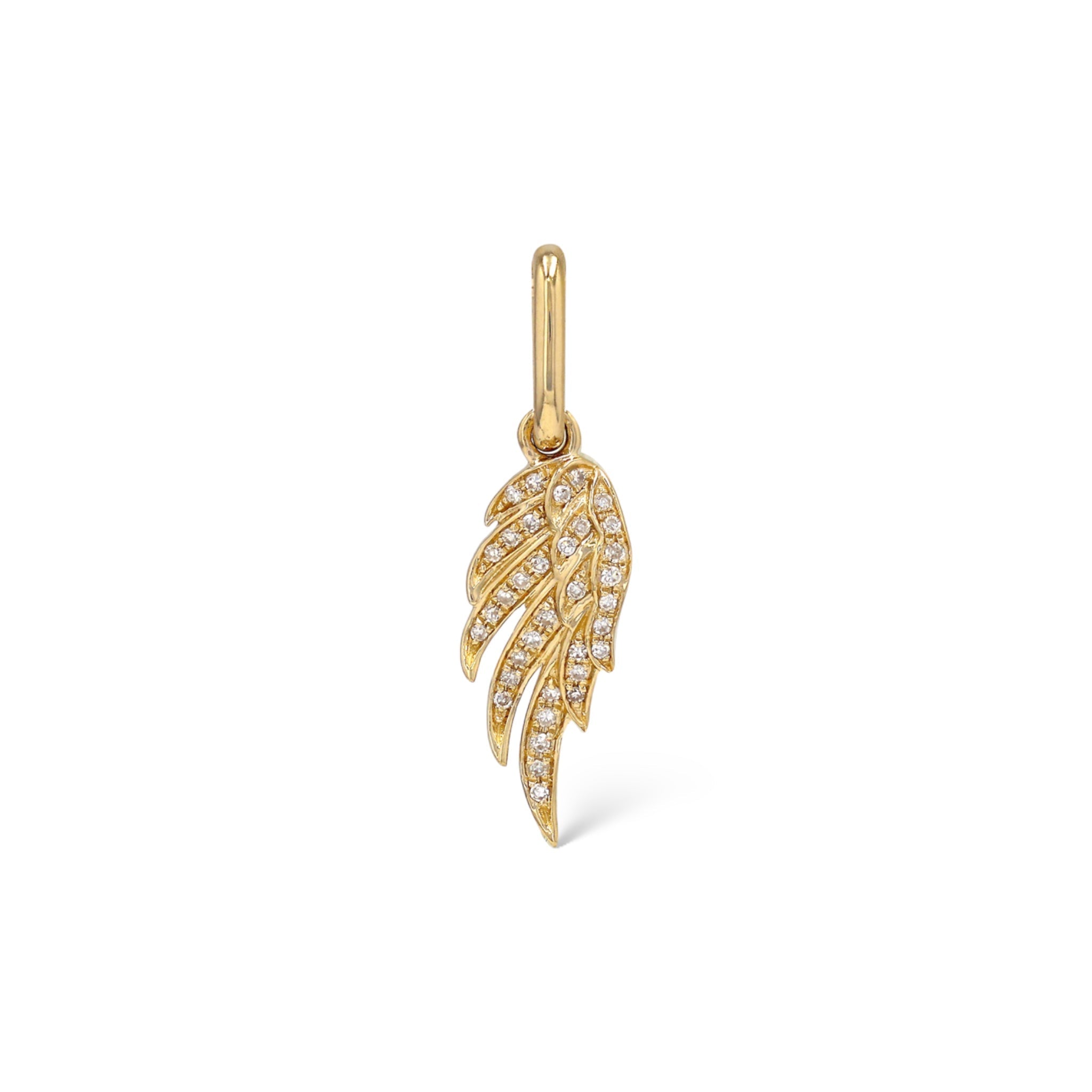 Angel Wing Diamond Charm-Charms & Pendants-Mama Bijoux-[14kgold]-[diamonds]-[heirloom_quality]-MamaBijoux