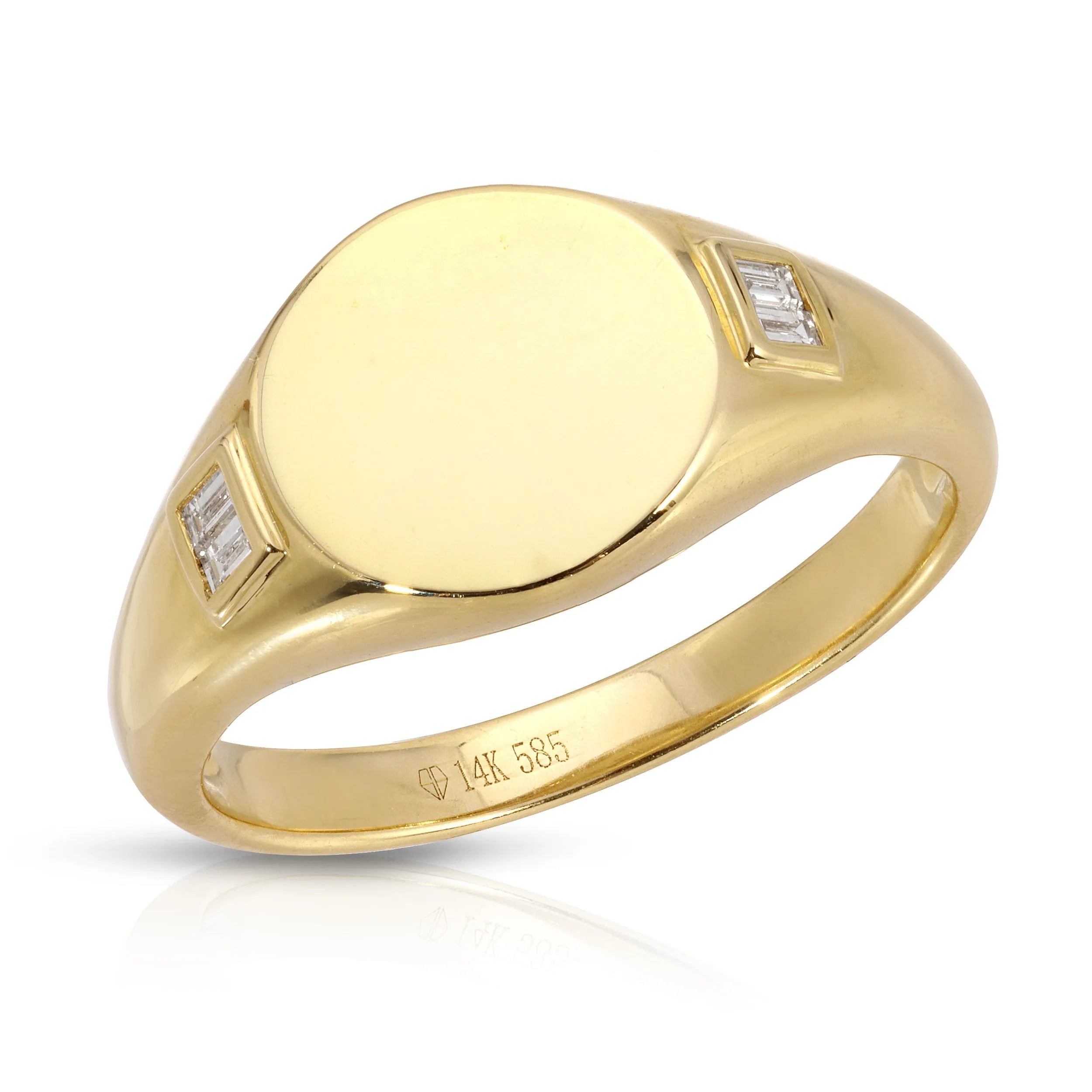 Baguette Diamond Signet Ring-Rings-Mama Bijoux-[14kgold]-[diamonds]-[heirloom_quality]-MamaBijoux