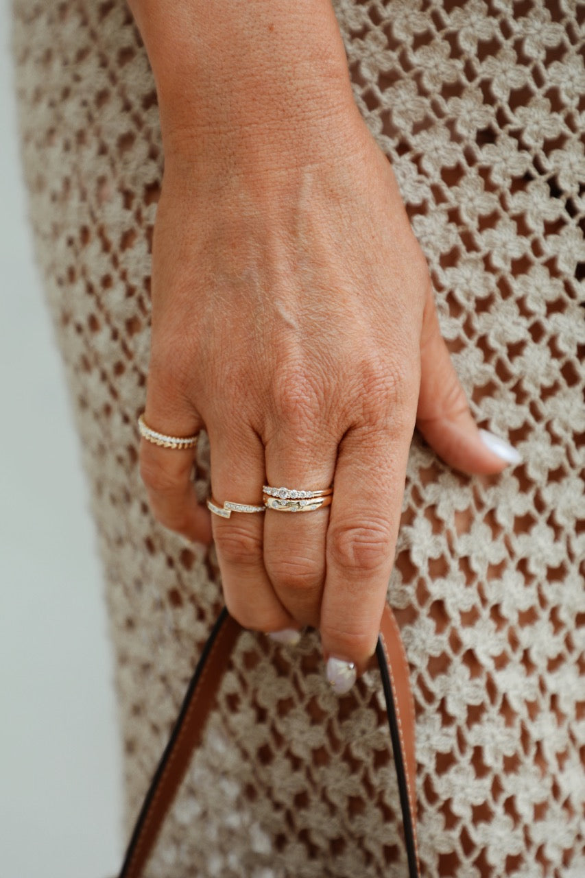 Baguette & Round Diamond Crossover Ring-Rings-Mama Bijoux-[14kgold]-[diamonds]-[heirloom_quality]-MamaBijoux