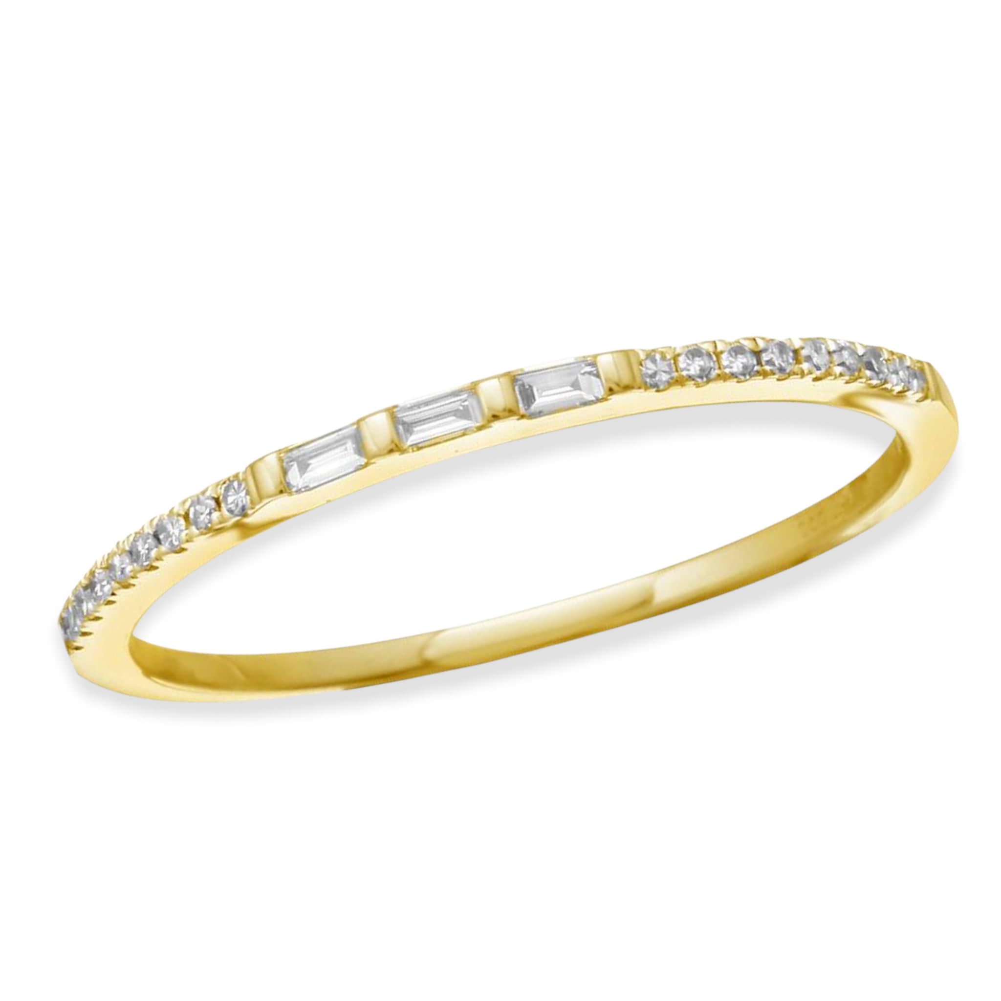 Baguette & Round Diamond Stacking Ring-Rings-Mama Bijoux-[14kgold]-[diamonds]-[heirloom_quality]-MamaBijoux