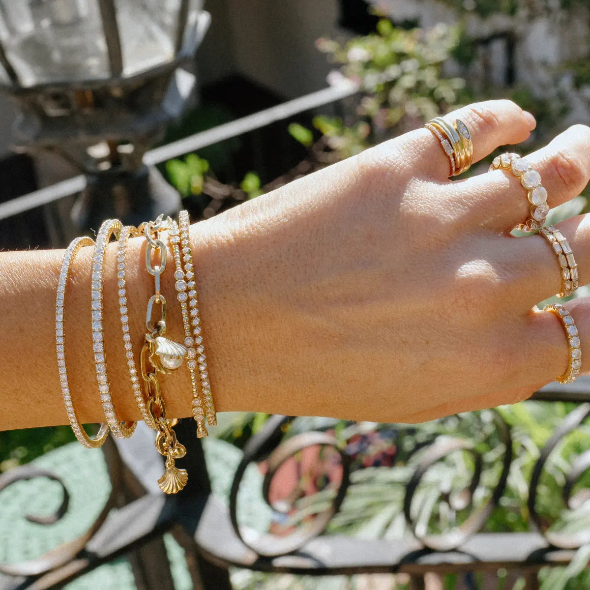 Baguette Diamond Half Eternity Band Mama Bijoux Fine Jewelry 14k yellow gold natural diamonds