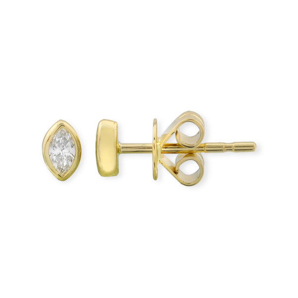 Bezeled Marquise Diamond Stud Earrings