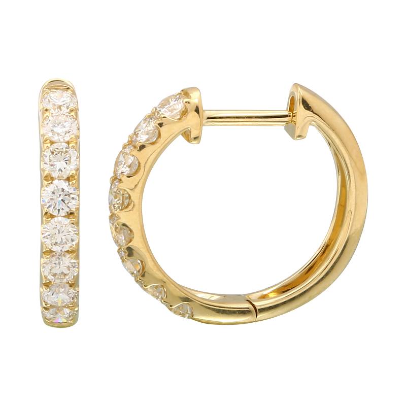 Bijoux Bijoux Grande Diamond Huggie-Earrings-Mama Bijoux-[14kgold]-[diamonds]-[heirloom_quality]-MamaBijoux