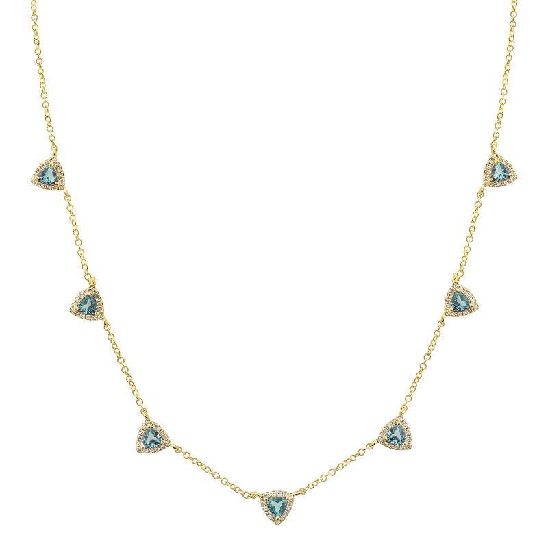 Blue Topaz Trillion Drop Necklace-Necklaces-Mama Bijoux-[14kgold]-[diamonds]-[heirloom_quality]-MamaBijoux