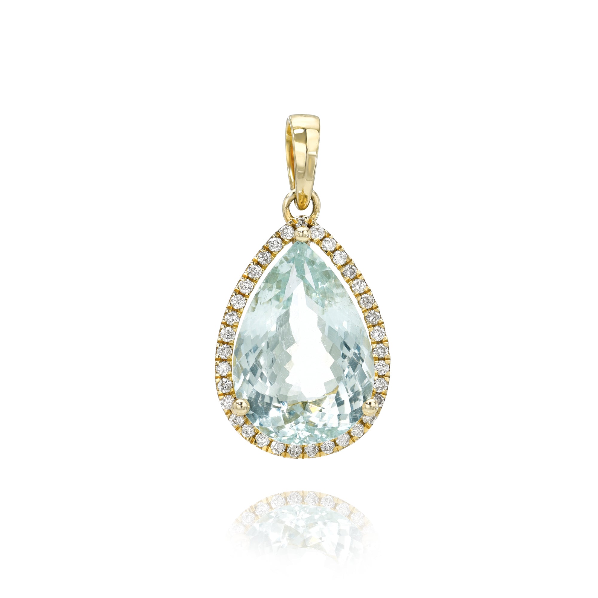 mama bijoux fine jewelry blue topaz diamond rimmed pendant 