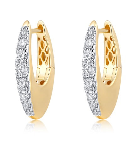 Bold Gold Graduating Diamond Hoops-Earrings-Mama Bijoux-[14kgold]-[diamonds]-[heirloom_quality]-MamaBijoux