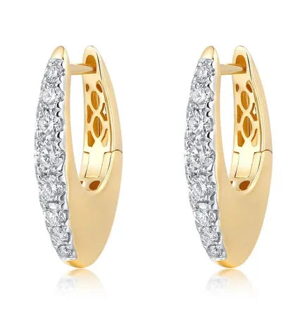 Bold Gold Graduating Diamond Hoops-Earrings-Mama Bijoux-[14kgold]-[diamonds]-[heirloom_quality]-MamaBijoux