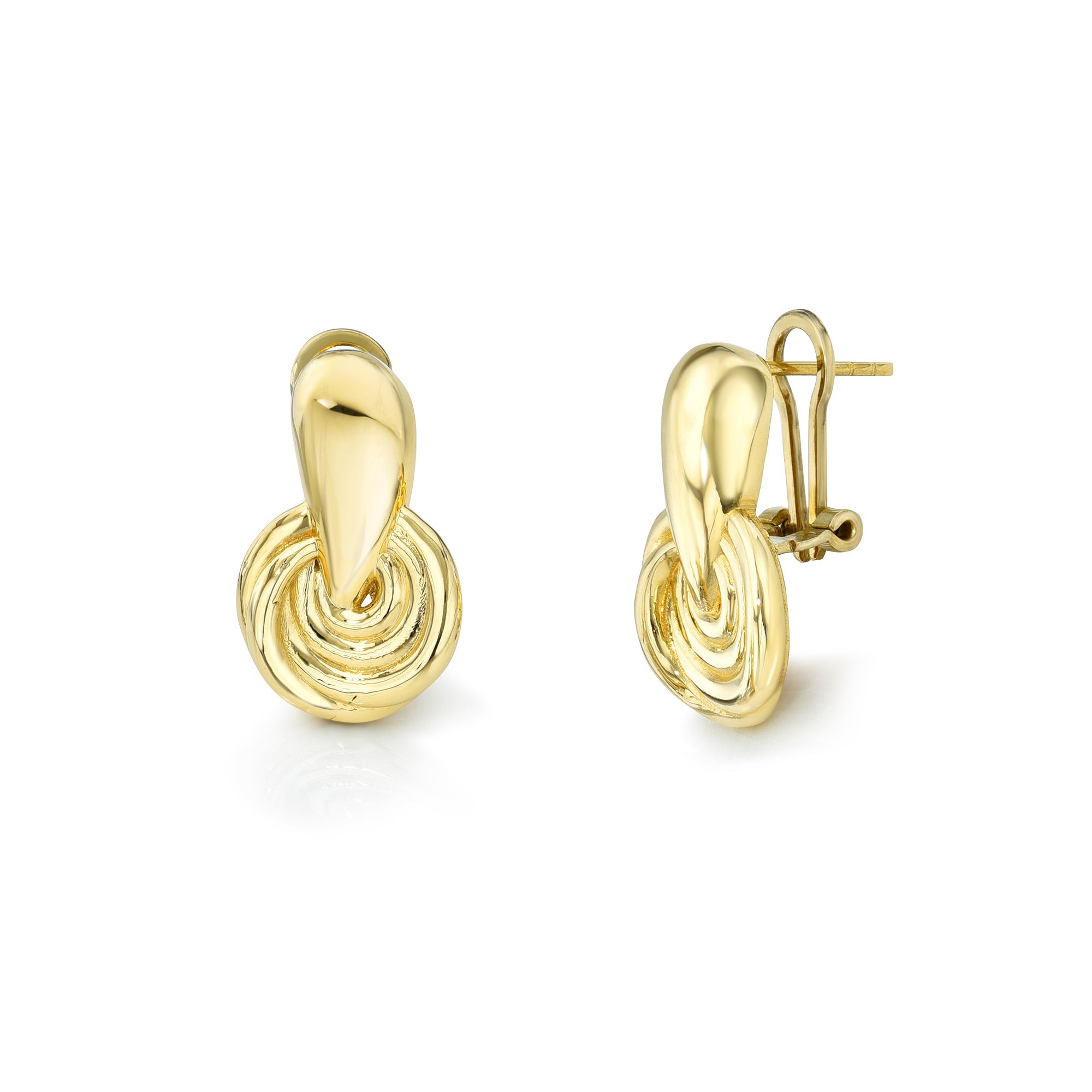 Bold Gold Swirl Earrings-Earrings-Mama Bijoux-[14kgold]-[diamonds]-[heirloom_quality]-MamaBijoux