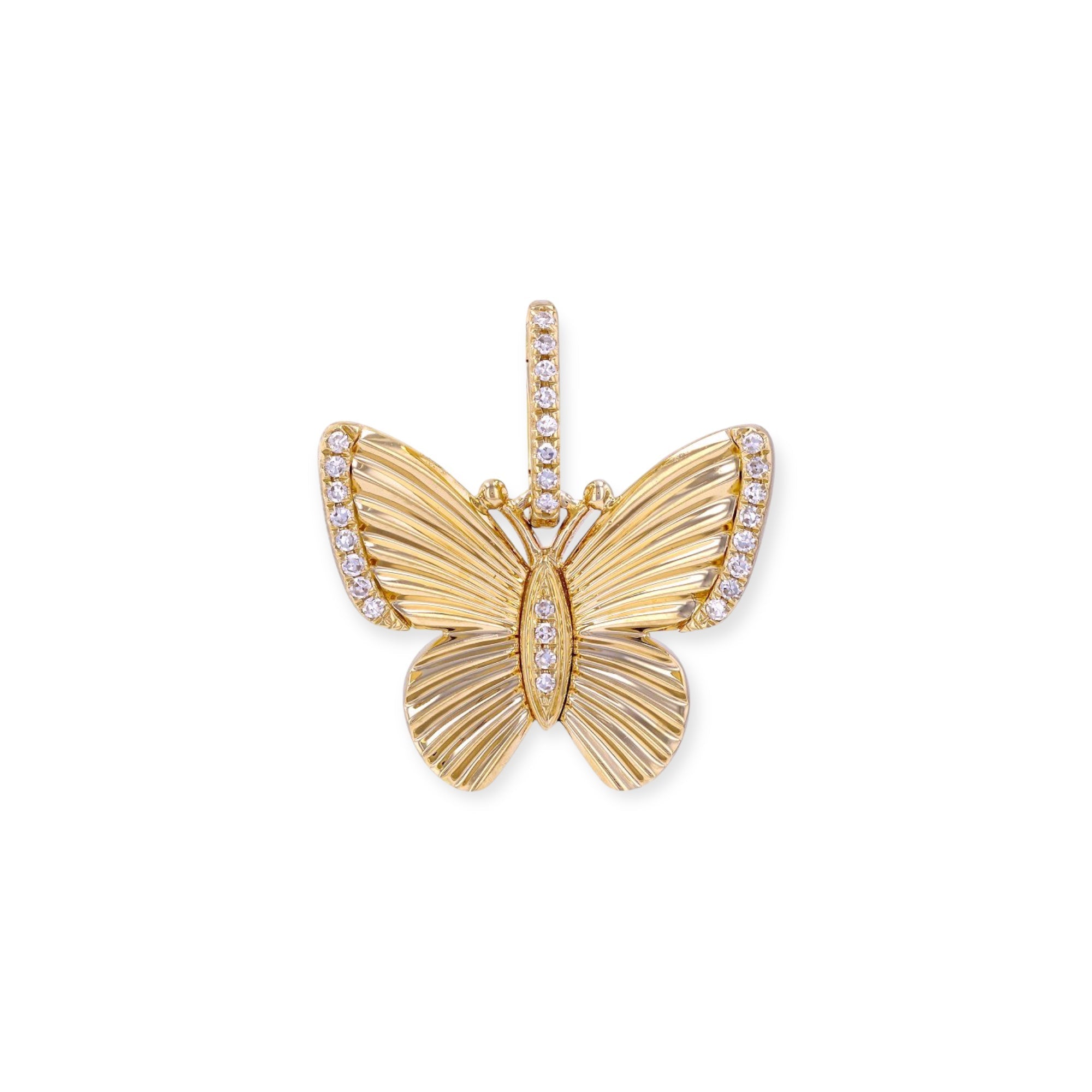 Butterfly Necklace Charm-Charms & Pendants-Mama Bijoux-[14kgold]-[diamonds]-[heirloom_quality]-MamaBijoux